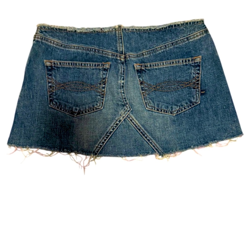 2000s A&F LOW RISE DENIM JEAN SKIRT DISTRESSED Y2K SOUTHWESTERN BOHO ⭐️⭐️⭐️⭐️⭐️